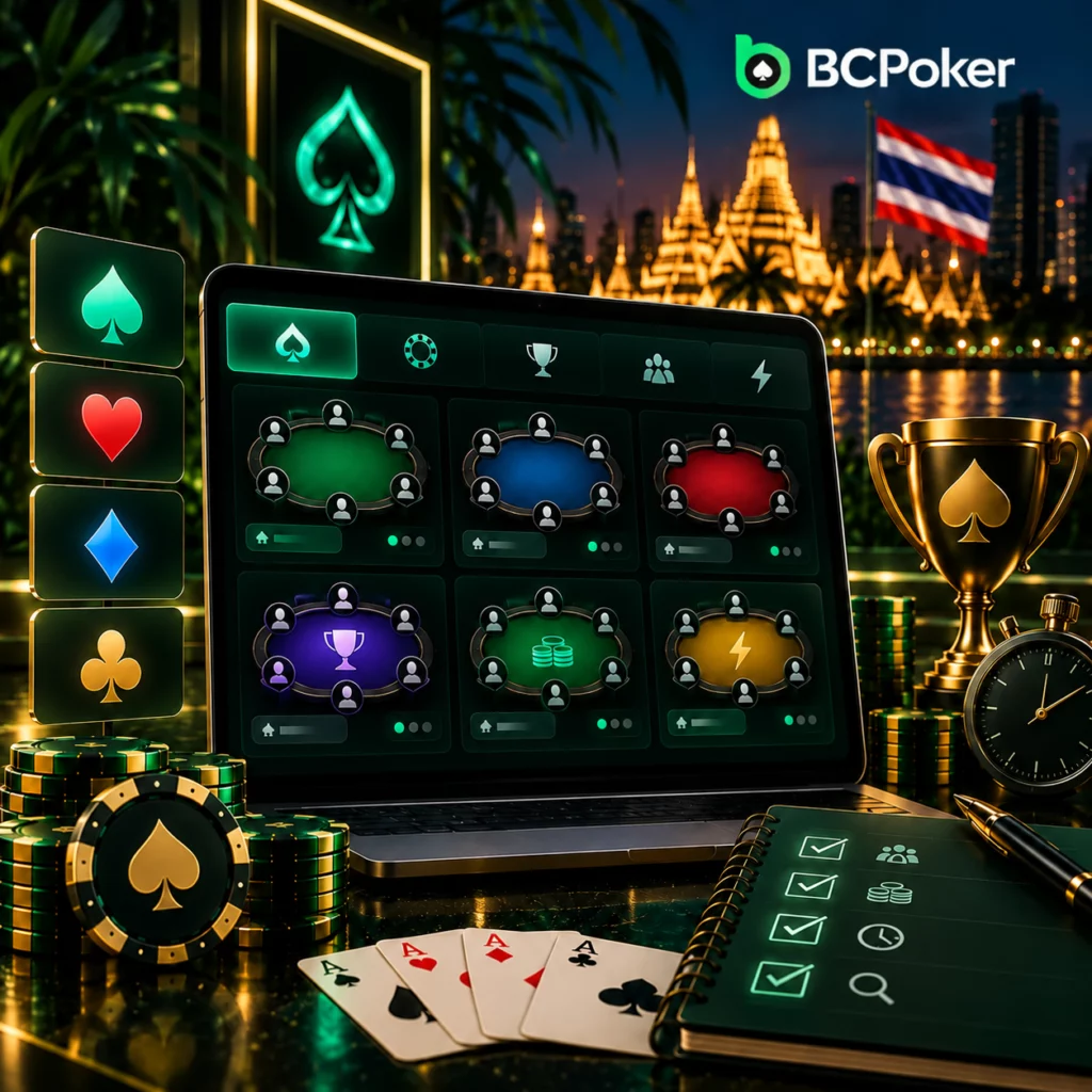 BCPoker Thailand lobby table selection